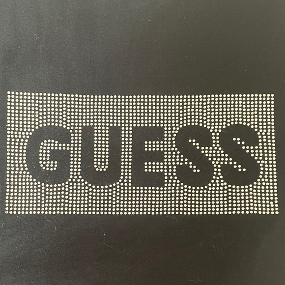 GUESS Black Tee with Rhinestone Logo - Picture 2 of 4